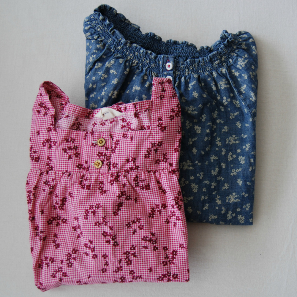 Lands' End Flowered Blouse Set Size 8 + 10